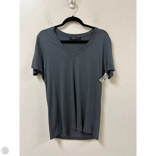 Top Short Sleeve By Theory In Grey, Size: M