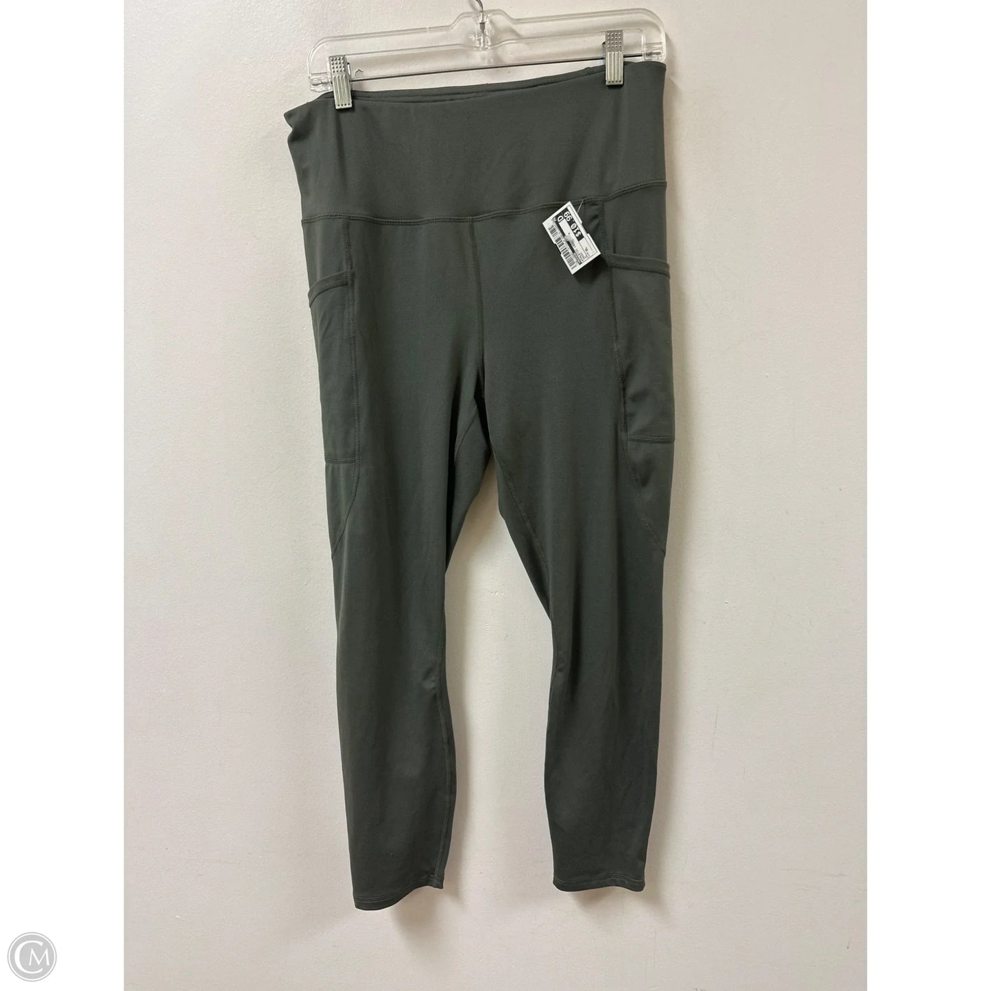 Athletic Leggings By Reebok In Green, Size: Xl