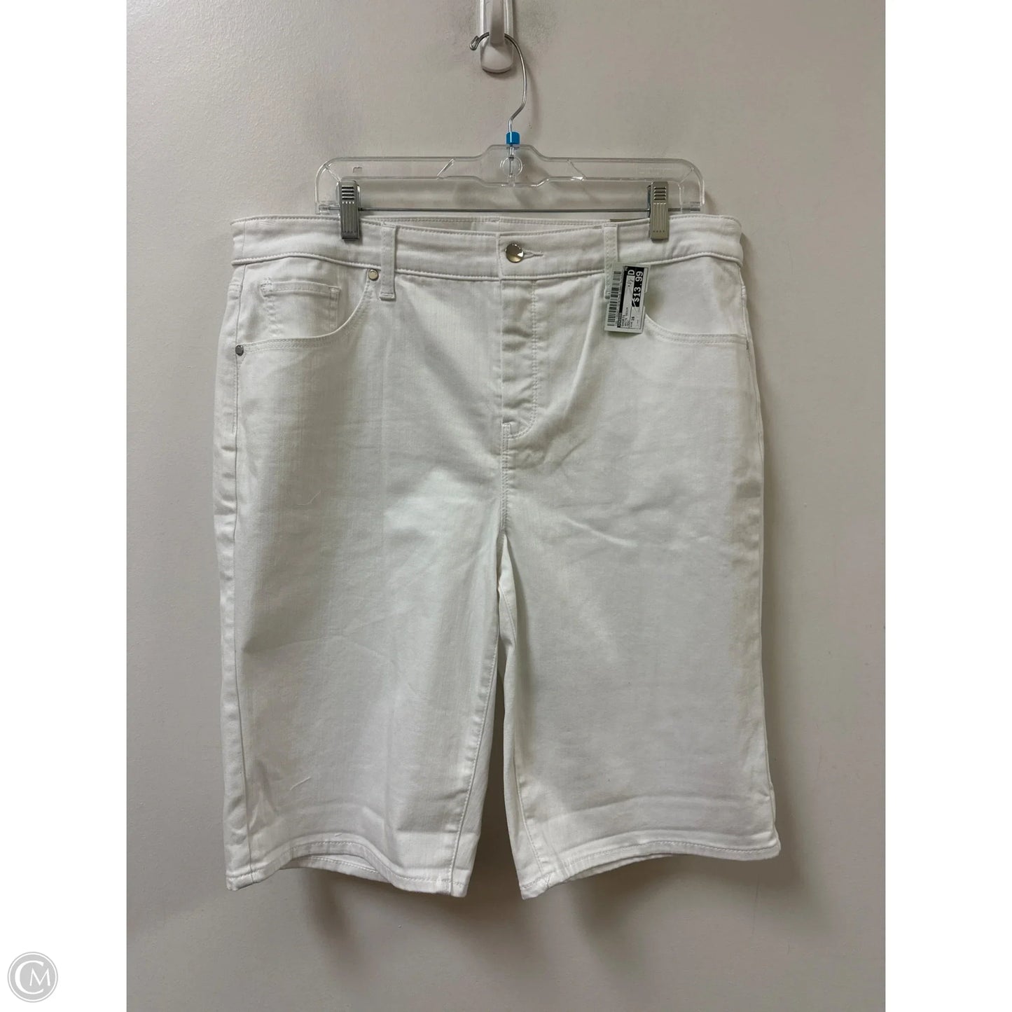 Shorts By Chicos In White Denim, Size: 16