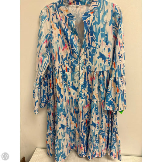 Dress Casual Midi By Clothes Mentor In Blue & White, Size: S