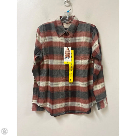 Blouse Long Sleeve By Weatherproof In Grey & Red, Size: S