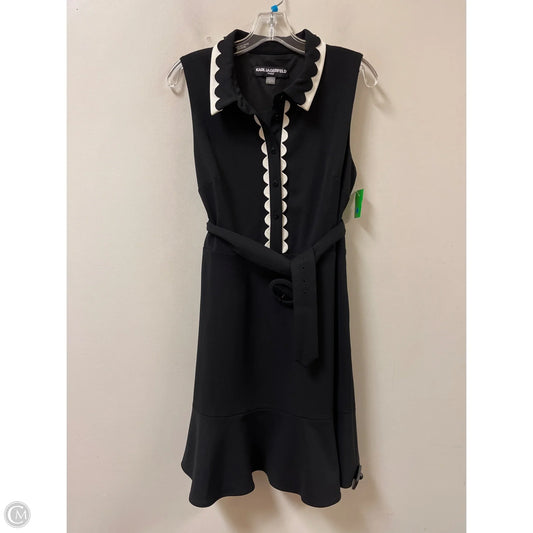 Dress Designer By Karl Lagerfeld In Black & White, Size: L
