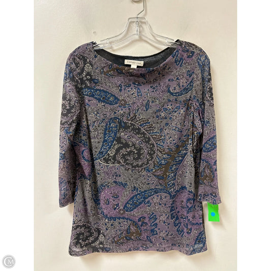 Top Long Sleeve By Coldwater Creek In Grey & Purple, Size: L
