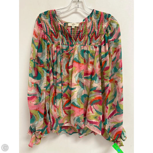 Top Long Sleeve By Entro In Multi-colored, Size: M