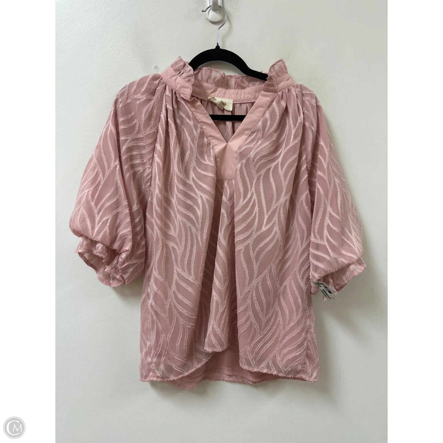 Top Short Sleeve By Umgee In Pink, Size: M