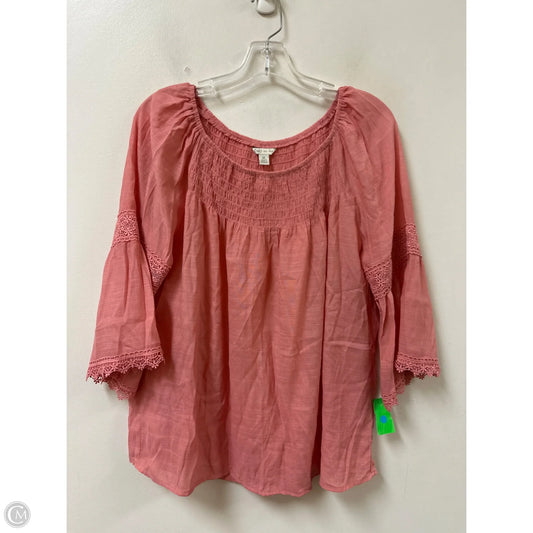 Top Long Sleeve By Cato In Pink, Size: M