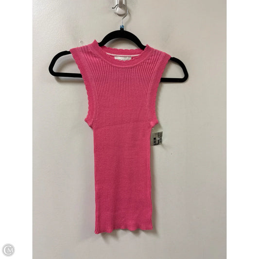 Sweater Short Sleeve By Free Assembly In Pink, Size: S
