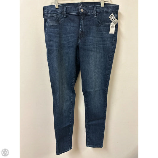 Jeans Skinny By Gap In Blue Denim, Size: 16