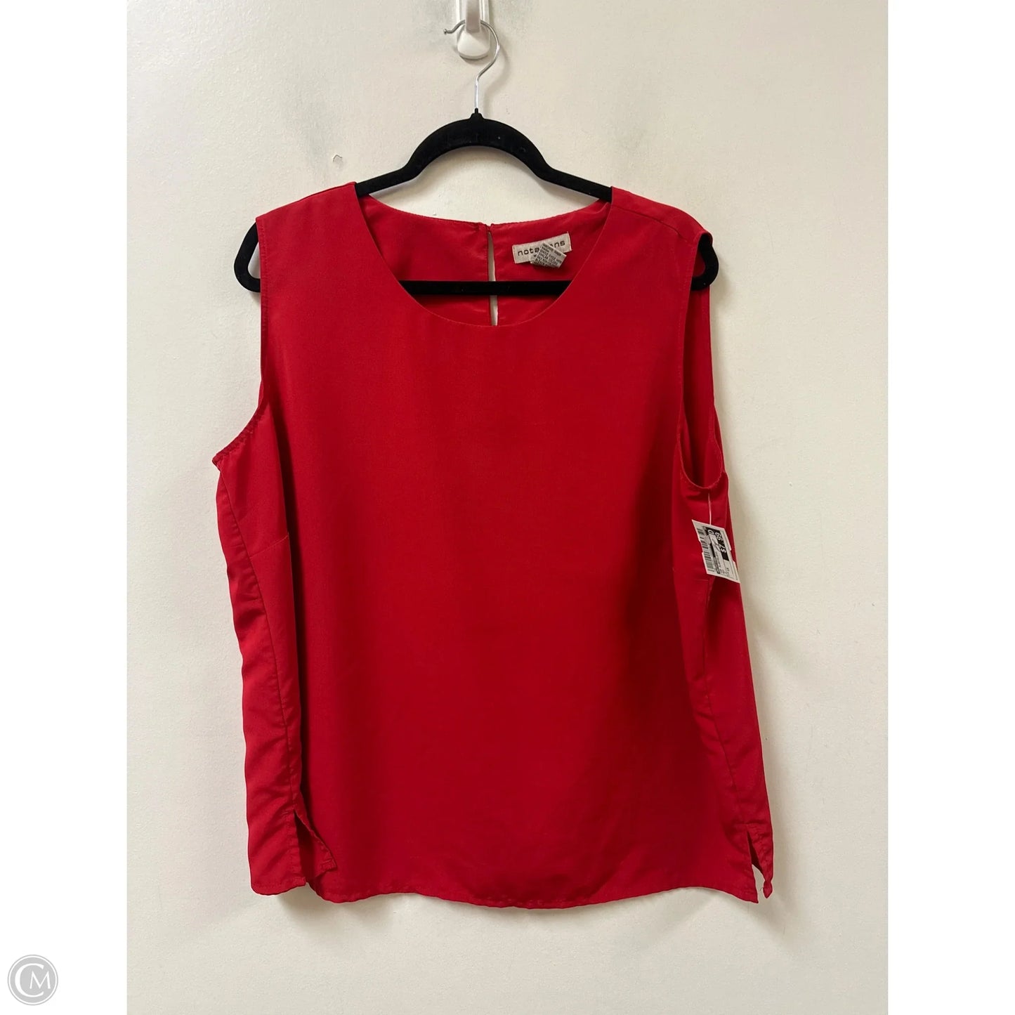Top Sleeveless By Notations In Red, Size: 1x