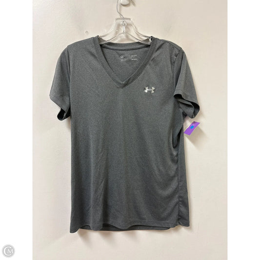 Athletic Top Short Sleeve By Under Armour In Grey, Size: L