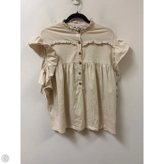 Top Short Sleeve By Clothes Mentor In Cream, Size: M