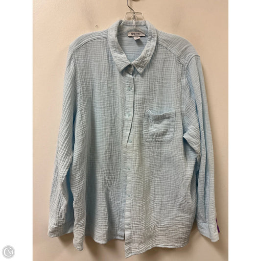 Blouse Long Sleeve By Nine West In Blue, Size: 1x