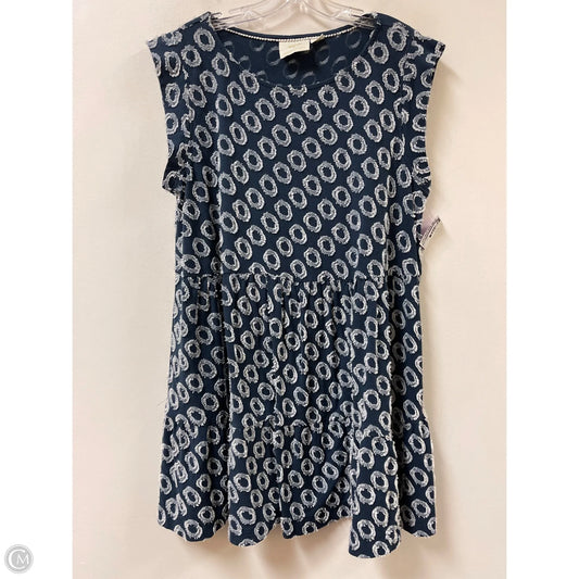 Dress Casual Short By Maeve In Blue & White, Size: L