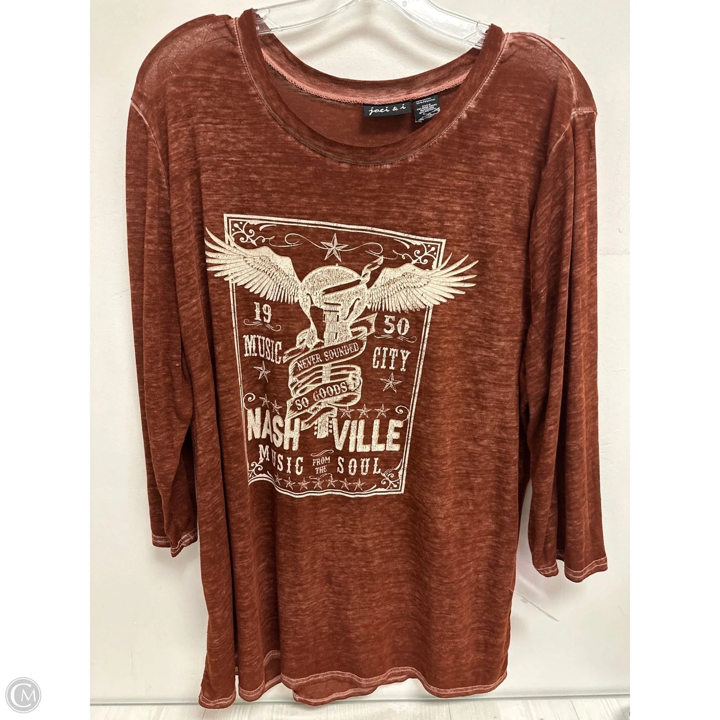 Top Long Sleeve By Clothes Mentor In Brown, Size: L