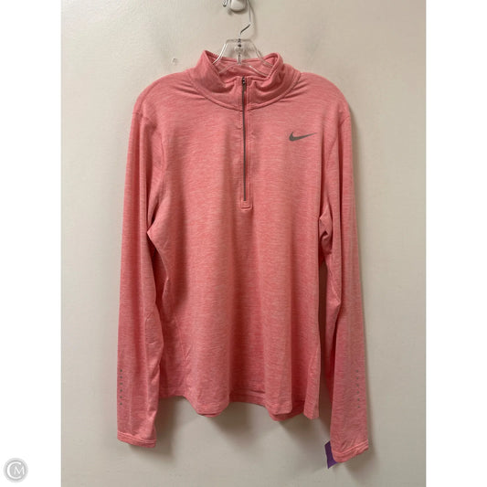 Athletic Top Long Sleeve Collar By Nike In Pink, Size: Xl