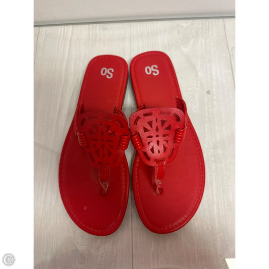Sandals Flip Flops By So In Red, Size: 10