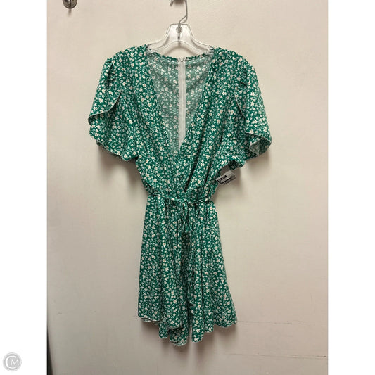 Romper By Shein In Green & White, Size: 2x