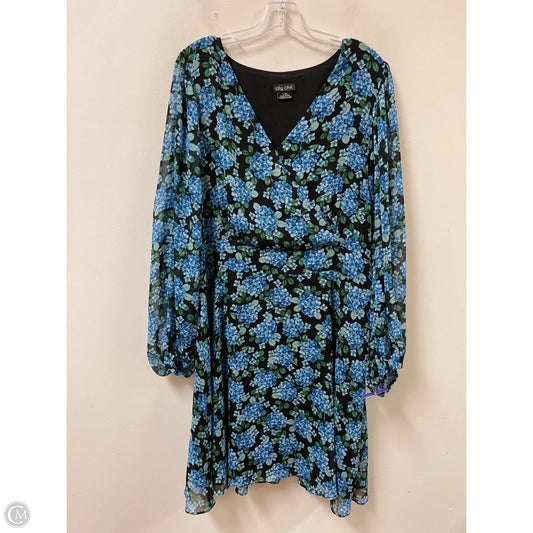 Dress Casual Short By City Chic In Black & Blue, Size: 2x