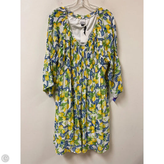 Dress Casual Short By Elle In Blue & Yellow, Size: 1x