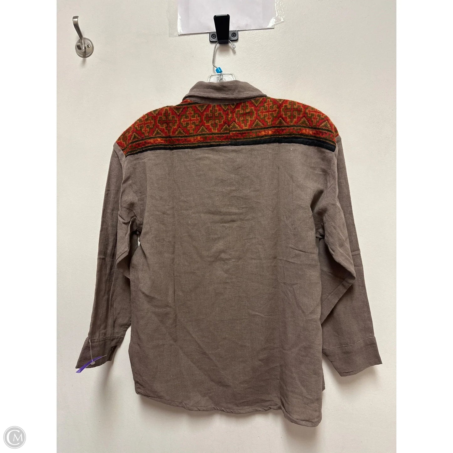 Blouse Long Sleeve By Clothes Mentor In Brown, Size: M