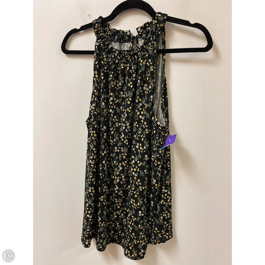 Top Sleeveless By Adrianna Papell In Black & Yellow, Size: L