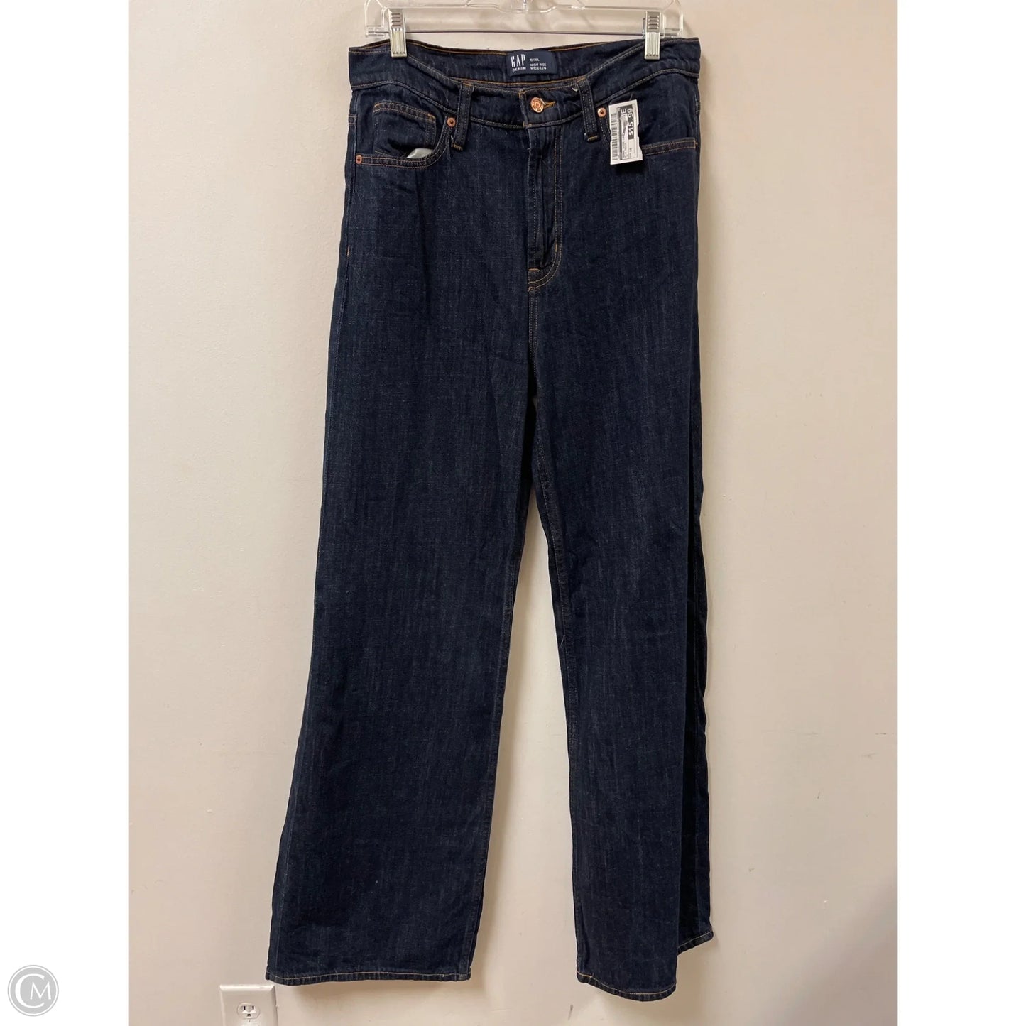 Jeans Wide Leg By Gap In Blue Denim, Size: 10