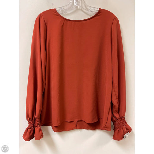 Top Long Sleeve By She + Sky In Orange, Size: L