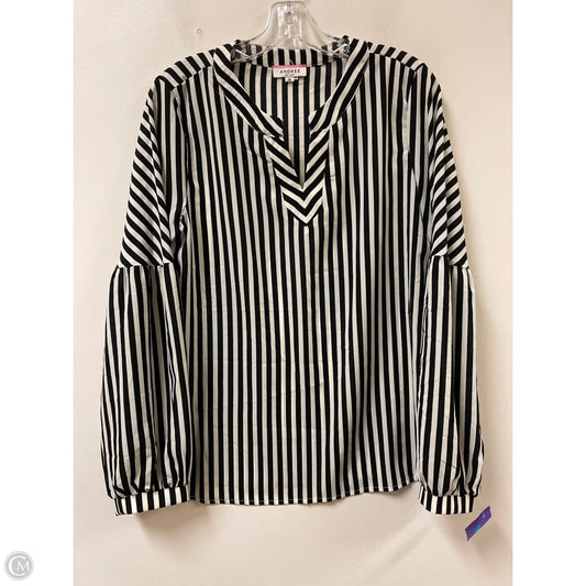 Top Long Sleeve By Andree By Unit In Black & White, Size: M