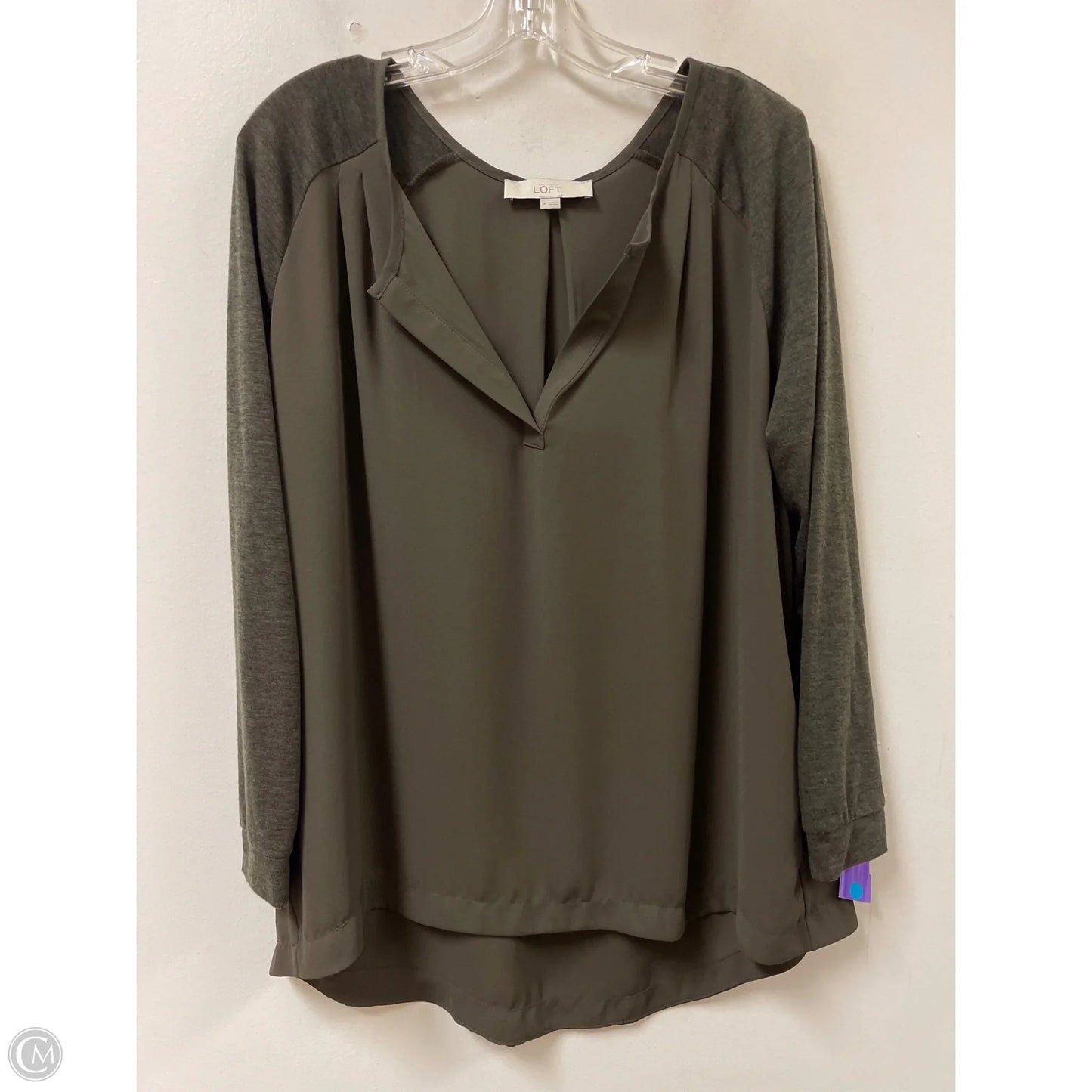 Top Long Sleeve By Loft In Green, Size: M