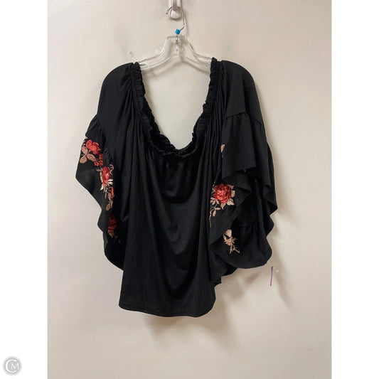 Top Short Sleeve By Bloomchic In Black, Size: 3x