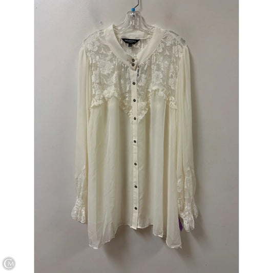 Blouse Long Sleeve By Torrid In Cream, Size: 6