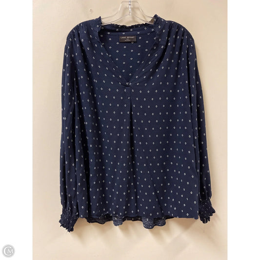 Top Long Sleeve By Lane Bryant In Blue & White, Size: 3x