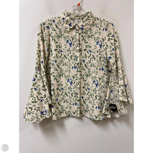 Blouse Long Sleeve By Tuckernuck In Blue & Green, Size: Xs
