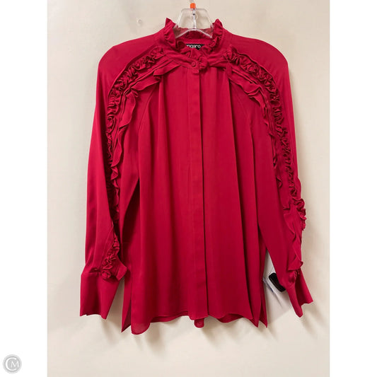 Blouse Long Sleeve By Cma In Red, Size: S