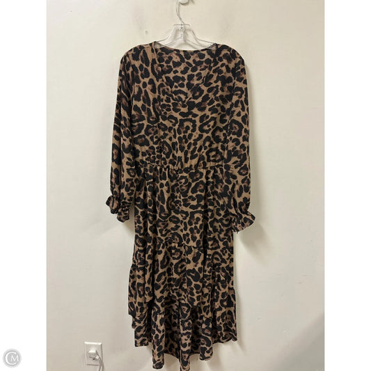 Dress Casual Midi By Clothes Mentor In Animal Print, Size: L