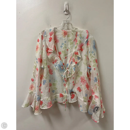 Blouse Long Sleeve By Clothes Mentor In Floral Print, Size: Xl