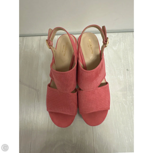 Sandals Heels Wedge By Liz Claiborne In Pink, Size: 9