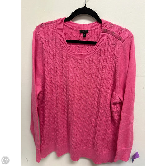 Sweater By Talbots In Pink, Size: 3x