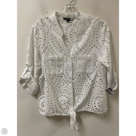 Blouse Long Sleeve By Charlie B In White, Size: S