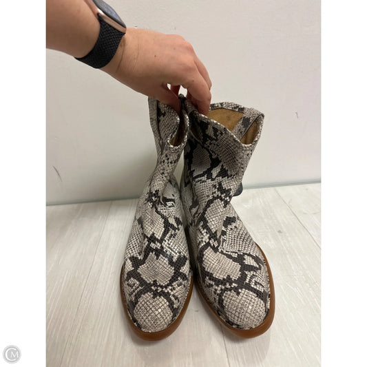 Boots Ankle Heels By Born In Snakeskin Print, Size: 9.5