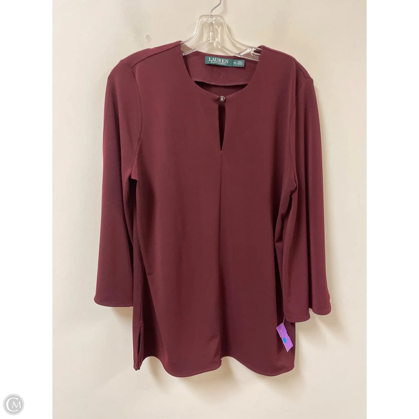 Top Long Sleeve By Lauren By Ralph Lauren In Red, Size: Lp
