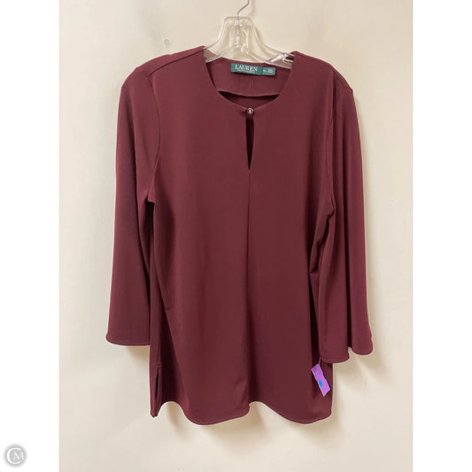 Top Long Sleeve By Lauren By Ralph Lauren In Red, Size: Lp