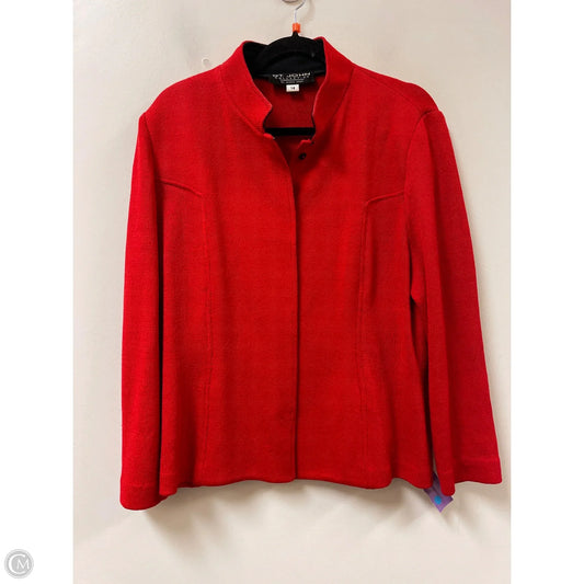 Sweater Cardigan Luxury Designer By St John Collection In Red, Size: L