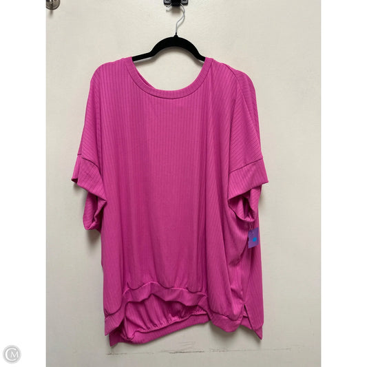 Top Short Sleeve By Zigzag Stripe In Pink, Size: M