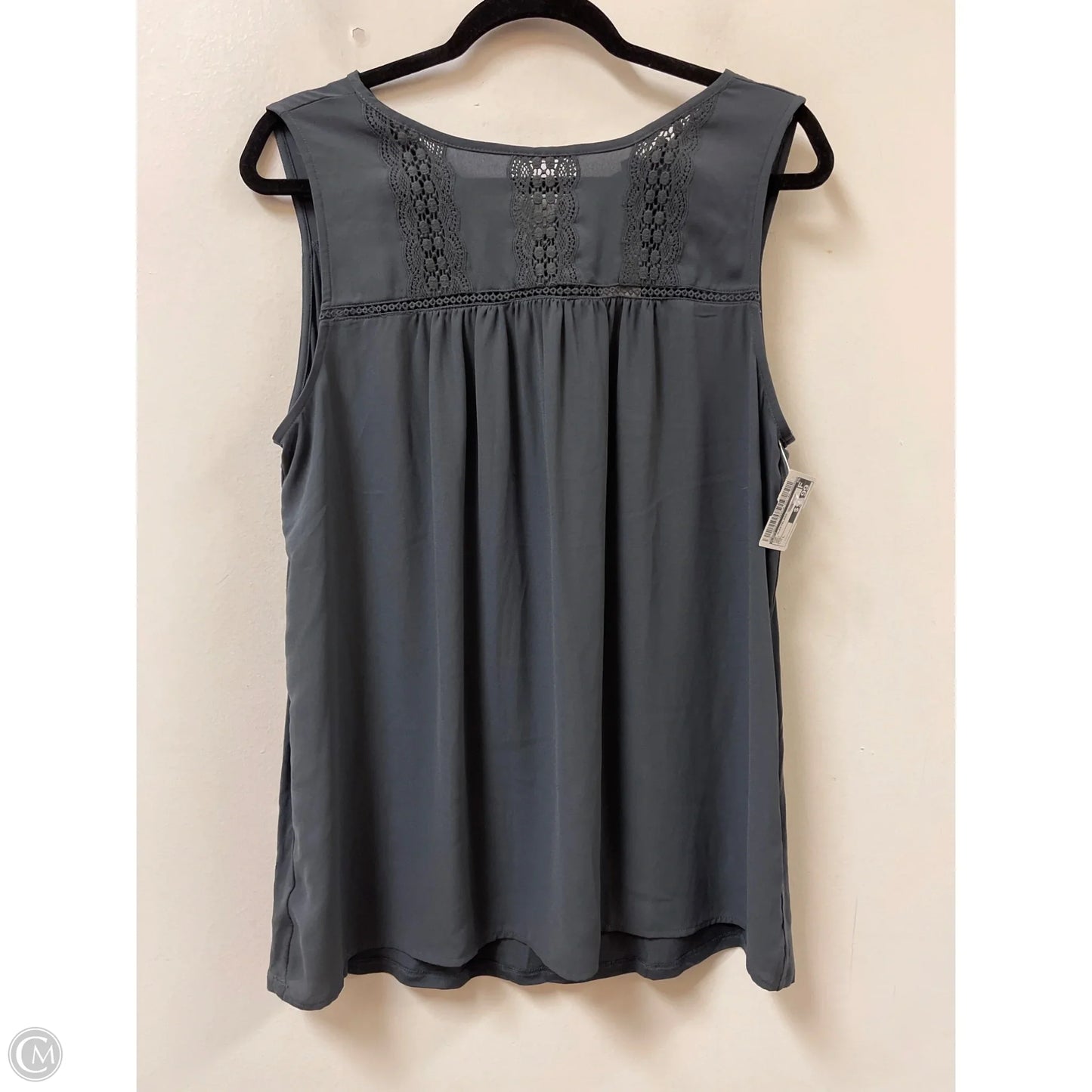 Top Sleeveless By Loft In Grey, Size: L