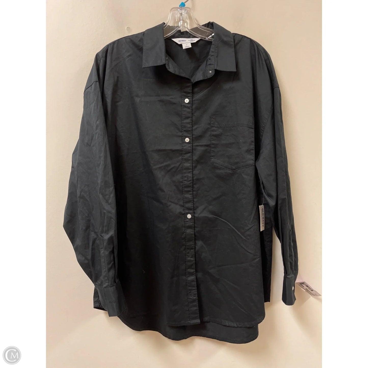 Blouse Long Sleeve By Old Navy In Black, Size: M