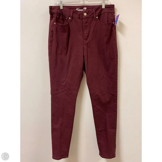 Jeans Skinny By Seven 7 In Red Denim, Size: 16