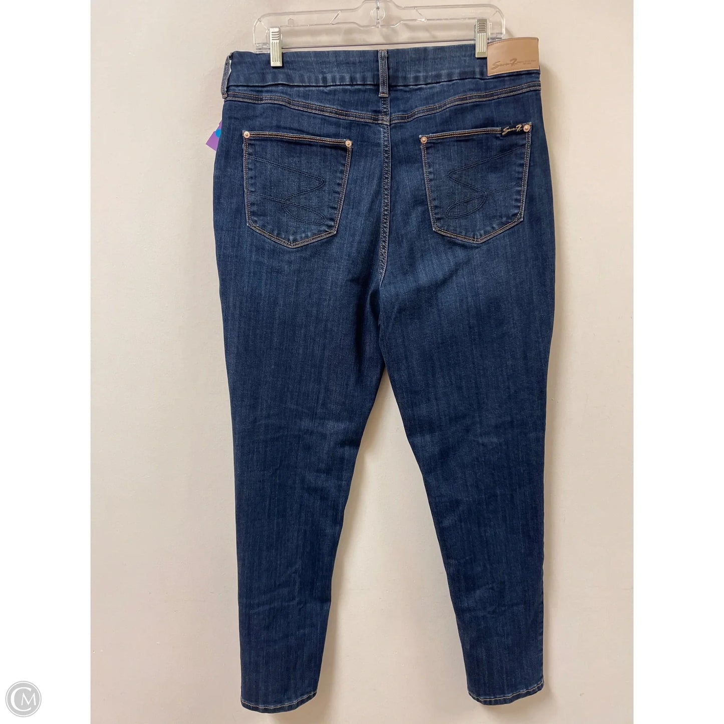 Jeans Skinny By Seven 7 In Blue Denim, Size: 16