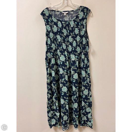 Dress Casual Midi By Croft And Barrow In Blue & Green, Size: Xl