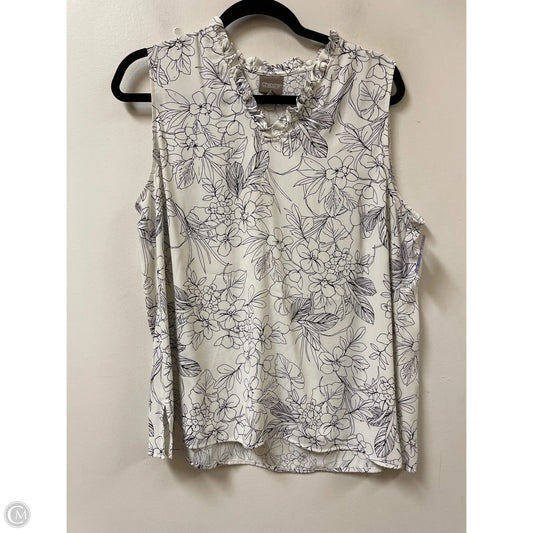 Top Sleeveless By Chicos In Black & White, Size: L